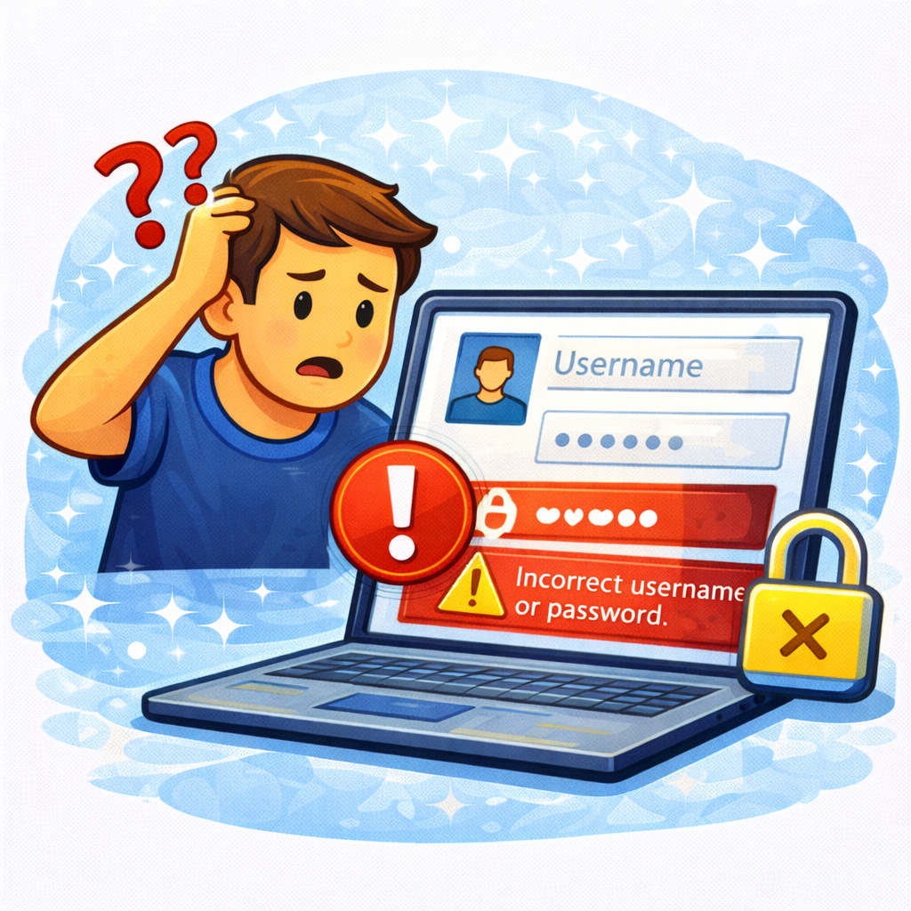 Incorrect Username or Password Error